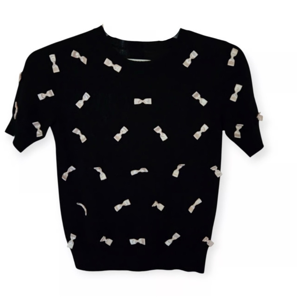 Alice + Olivia Bow All Over Sweater Top